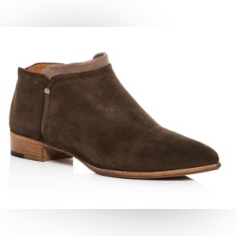 Alberto Fermani Olive Suede Ankle Booties NWT